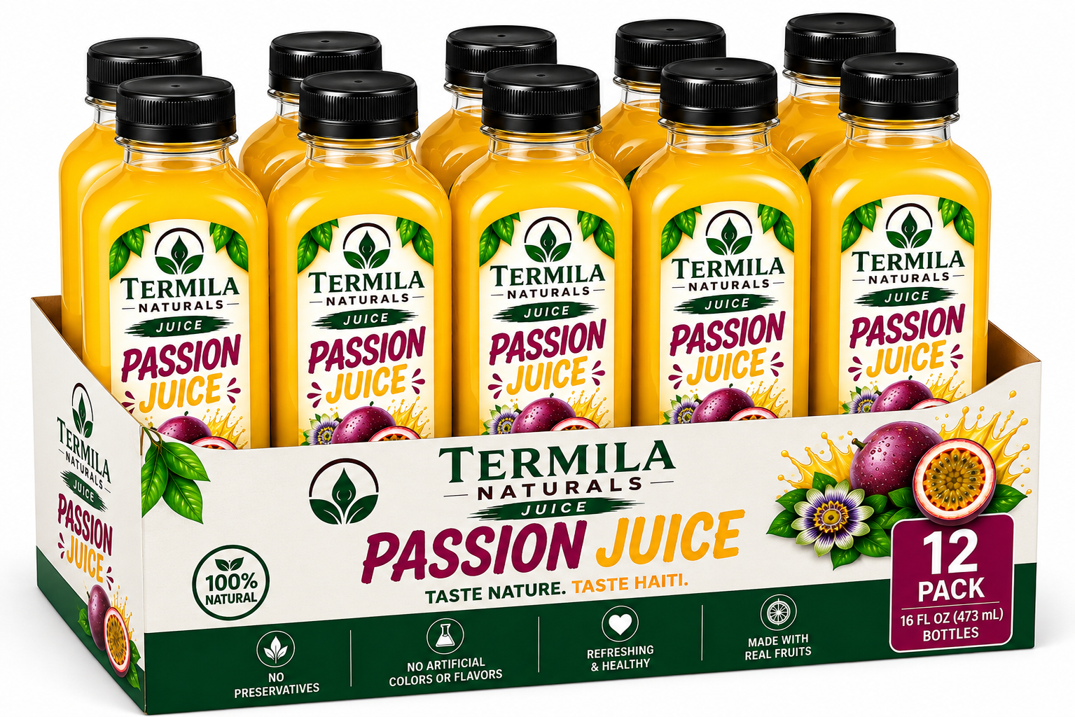 (12 Pack) Termila Naturals Passion Fruit 16 oz